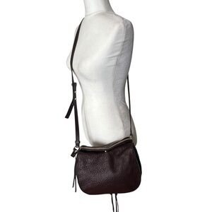 Vince Camuto Large Lamb Leather Crossbody Bag – Ida Black Cherry
